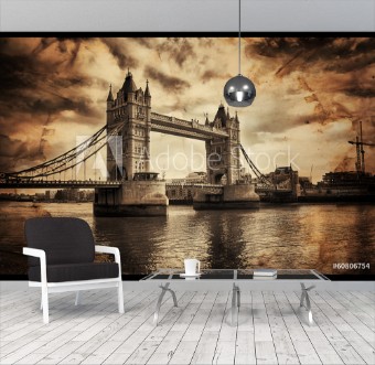 Picture of Vintage Retro Picture of Tower Bridge in London UK